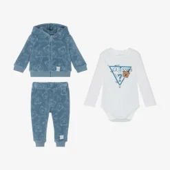 Guess Outfit Sets|Outfit Sets*Blue Velour Baby Tracksuit Set