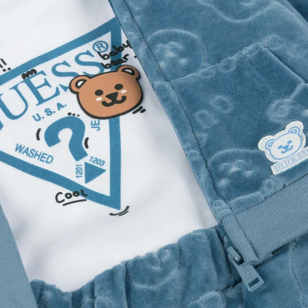 Guess Outfit Sets|Outfit Sets*Blue Velour Baby Tracksuit Set