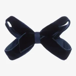 Peach Ribbons Hair Accessories*Blue Velvet Bow Clip (7cm)