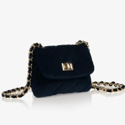 Milledeux Bags*Blue Velvet Quilted Bag (13cm)