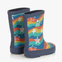Frugi Rain Boots|Rain Boots*Blue Wavy Stripes & Stars Rain Boots
