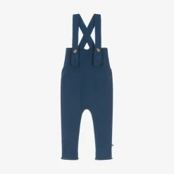 The Bonniemob Trousers|Trousers*Blue Wool & Organic Cotton Knit Dungarees