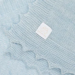 English Trousseau Blankets & Shawls*Blue Wool Baby Shawl (122cm)