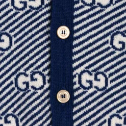 Gucci Tops|Tops*Blue Wool GG Baby Cardigan