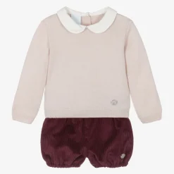 Artesanía Granlei Outfit Sets*Boys Beige & Red Shorts Set