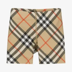 Burberry Swimwear*Boys Beige Check Swim Shorts SandCheck