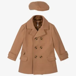 Beau KiD Coats & Jackets*Boys Beige Coat & Hat Set