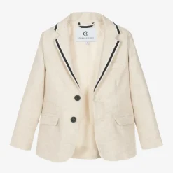 Beatrice amp; George Suits*Boys Beige Cotton & Linen Suit