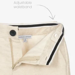 Beatrice amp; George Suits*Boys Beige Cotton & Linen Suit