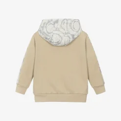 Versace Tops*Boys Beige Cotton Barocco Print Hoodie