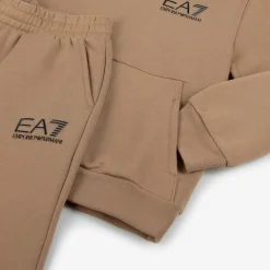 EA7 Emporio Armani Tracksuits*Boys Beige Cotton Tracksuit