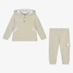 Babidu Tracksuits*Boys Beige Cotton Tracksuit
