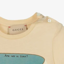 Gucci Tops*Boys Beige Cotton T-Shirt
