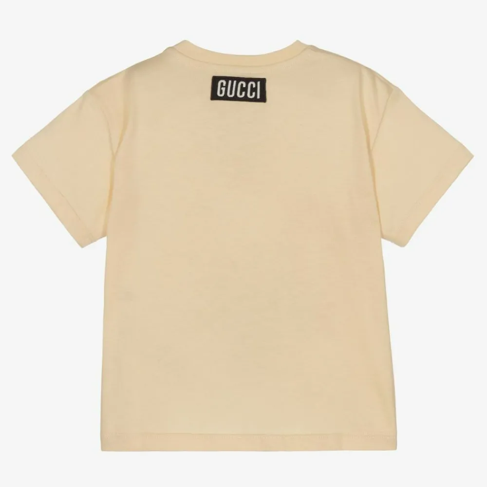 Gucci Tops*Boys Beige Cotton T-Shirt