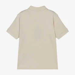 Tommy Hilfiger Tops*Boys Beige Cotton Varsity Polo Shirt