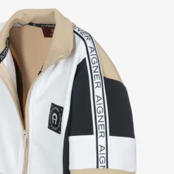 AIGNER Tops*Boys Beige Cotton Zip-Up Top