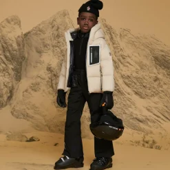 Moncler Enfant Snowwear*Boys Beige Down Padded Mandres Ski Jacket