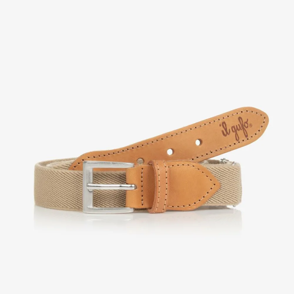 Il Gufo Clothing Accessories*Boys Beige Elasticated Belt