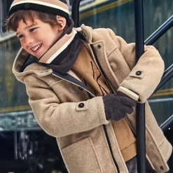 Mayoral Coats & Jackets*Boys Beige Felted Duffle Coat