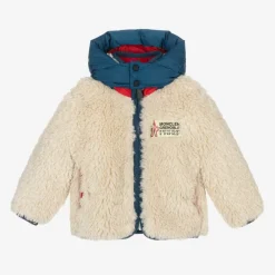 Moncler Enfant Coats & Jackets*Boys Beige Fleece & Down Reversible Jacket