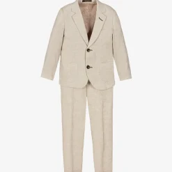 Romano Suits*Boys Beige Linen & Cotton Suit
