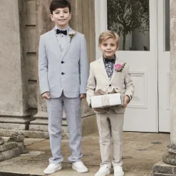 Romano Suits*Boys Beige Linen & Cotton Suit