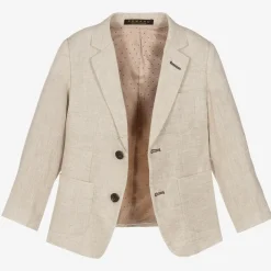 Romano Suits*Boys Beige Linen & Cotton Suit
