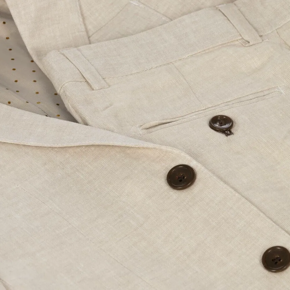Romano Suits*Boys Beige Linen & Cotton Suit