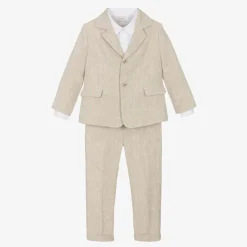 Paz Rodríguez Suits*Boys Beige Linen Suit