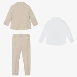 Paz Rodríguez Suits*Boys Beige Linen Suit