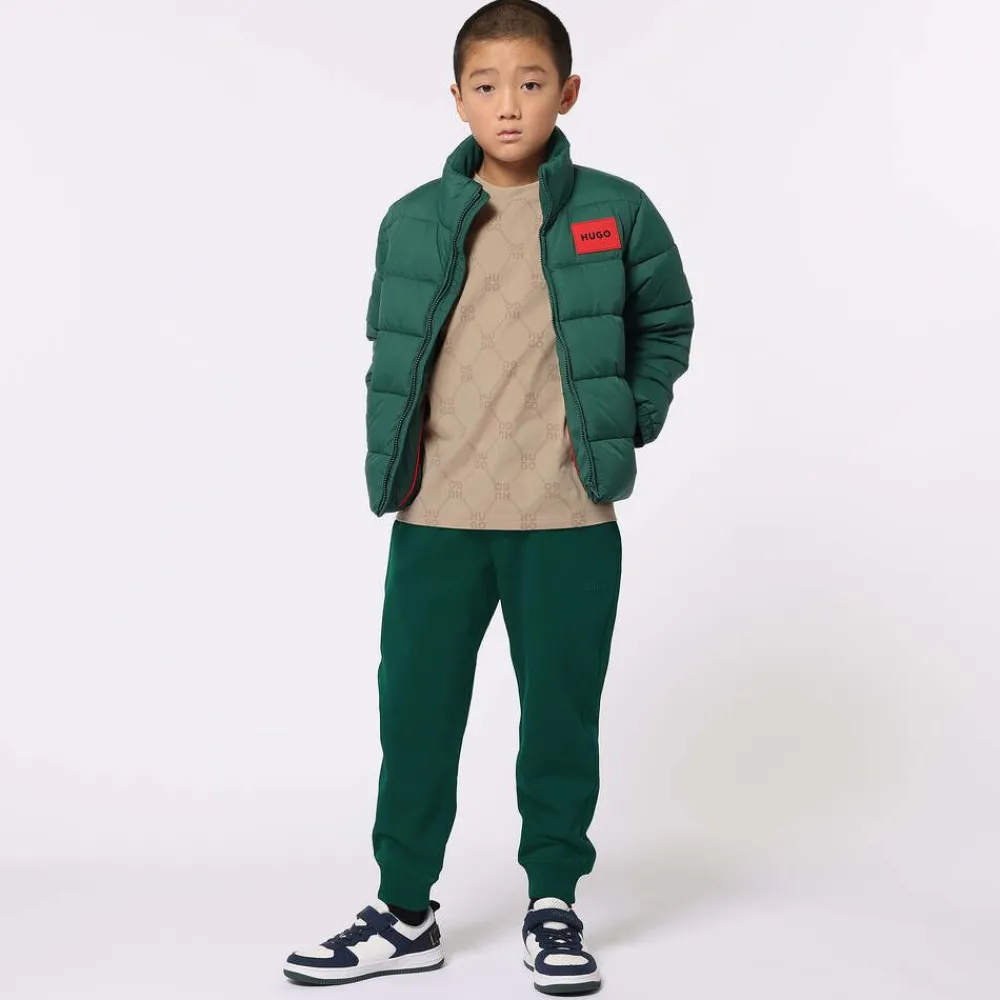 HUGO Tops*Boys Beige Monogram Cotton T-Shirt