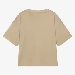 HUGO Tops*Boys Beige Organic Cotton Stacked Logo T-Shirt