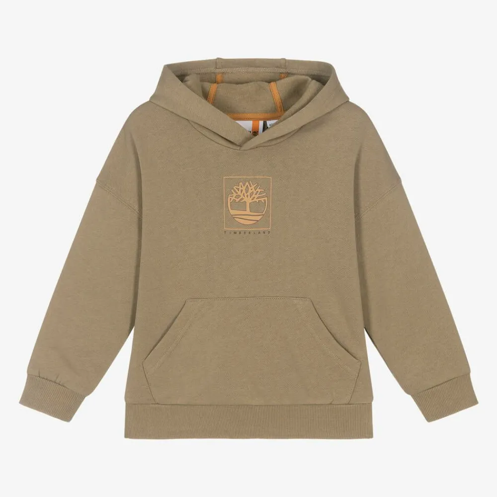 Timberland Tops*Boys Beige Organic Cotton Hoodie
