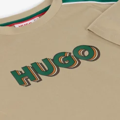 HUGO Tops*Boys Beige Organic Cotton T-Shirt