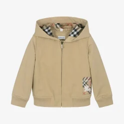 Burberry Coats & Jackets*Boys Beige Twill Zip-Up Jacket Sand