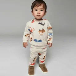 Mayoral Tops*Boys Beige Vehicle Print Sweatshirt