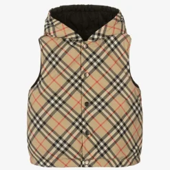 Burberry Coats & Jackets*Boys Beige Vintage Check Reversible Gilet ArchiveBeige