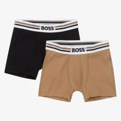 BOSS Underwear*Boys Black & Beige Boxer Shorts (2 Pack)