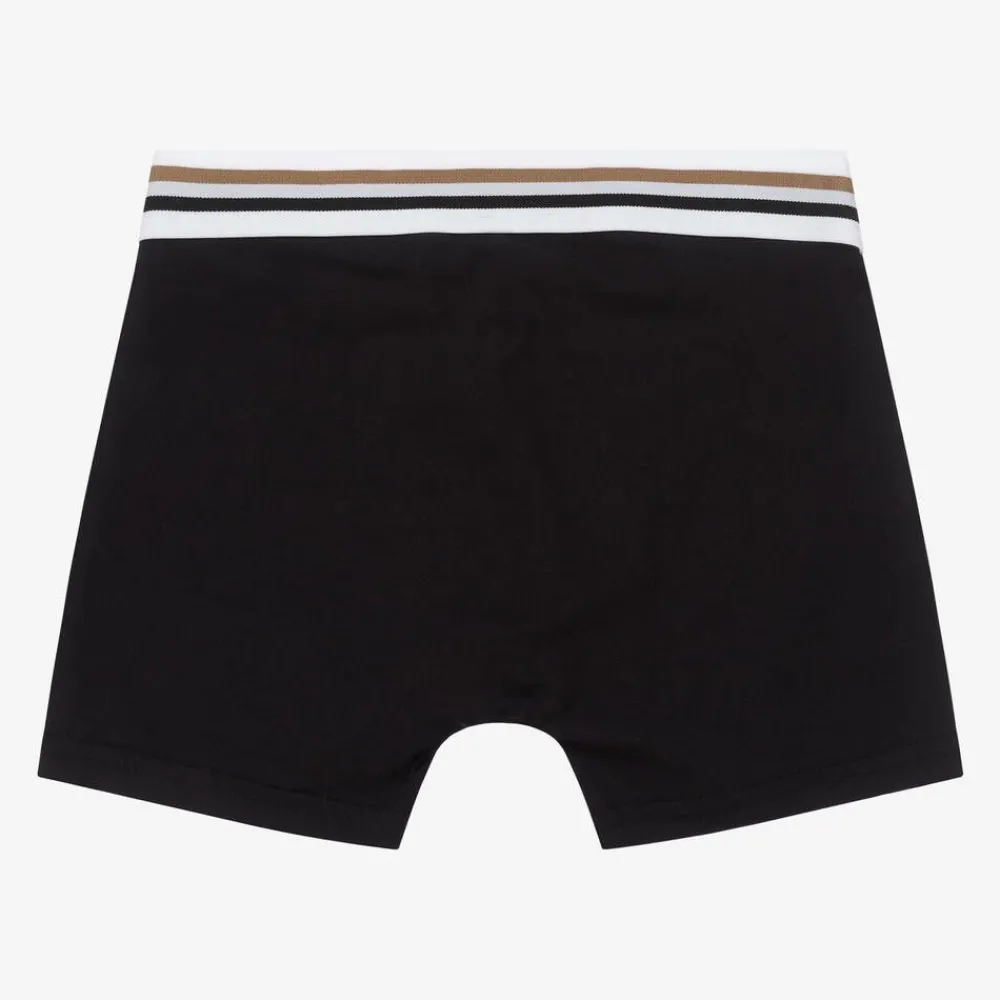 BOSS Underwear*Boys Black & Beige Boxer Shorts (2 Pack)
