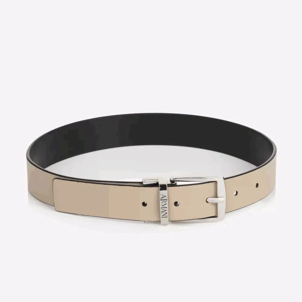 Emporio Armani Clothing Accessories*Boys Black & Beige Reversible Belt