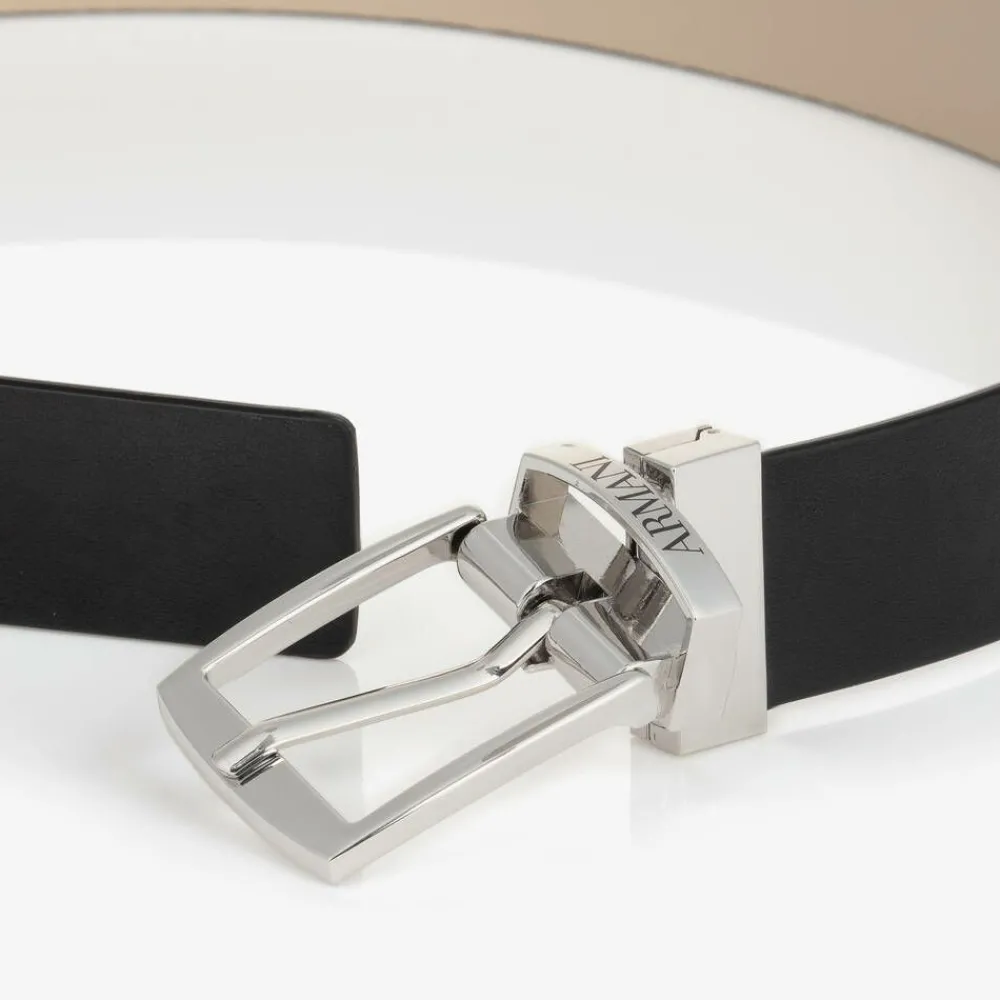 Emporio Armani Clothing Accessories*Boys Black & Beige Reversible Belt