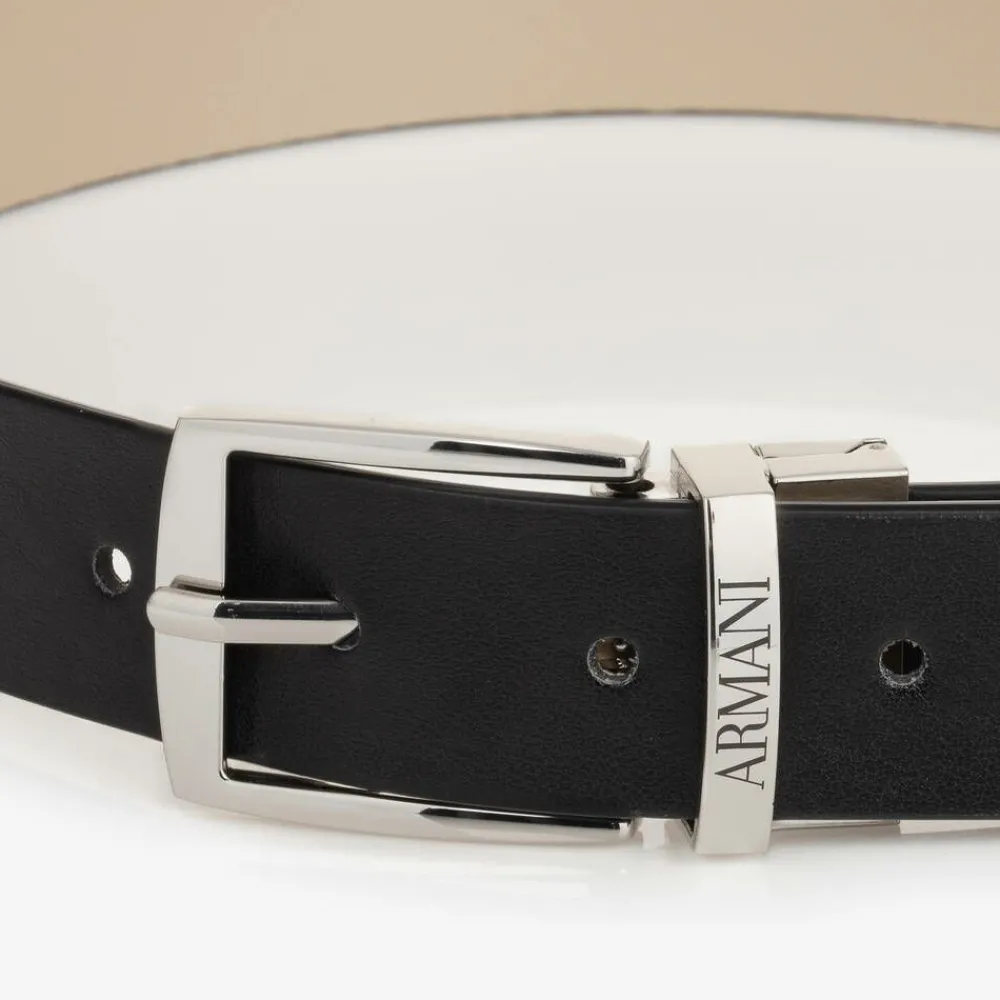 Emporio Armani Clothing Accessories*Boys Black & Beige Reversible Belt