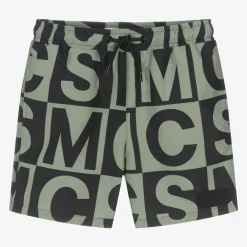 Stella McCartney Kids Swimwear*Boys Black & Green SMC Logo Swim Shorts
