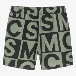 Stella McCartney Kids Swimwear*Boys Black & Green SMC Logo Swim Shorts