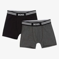 BOSS Underwear*Boys Black & Grey Boxer Shorts (2 Pack)