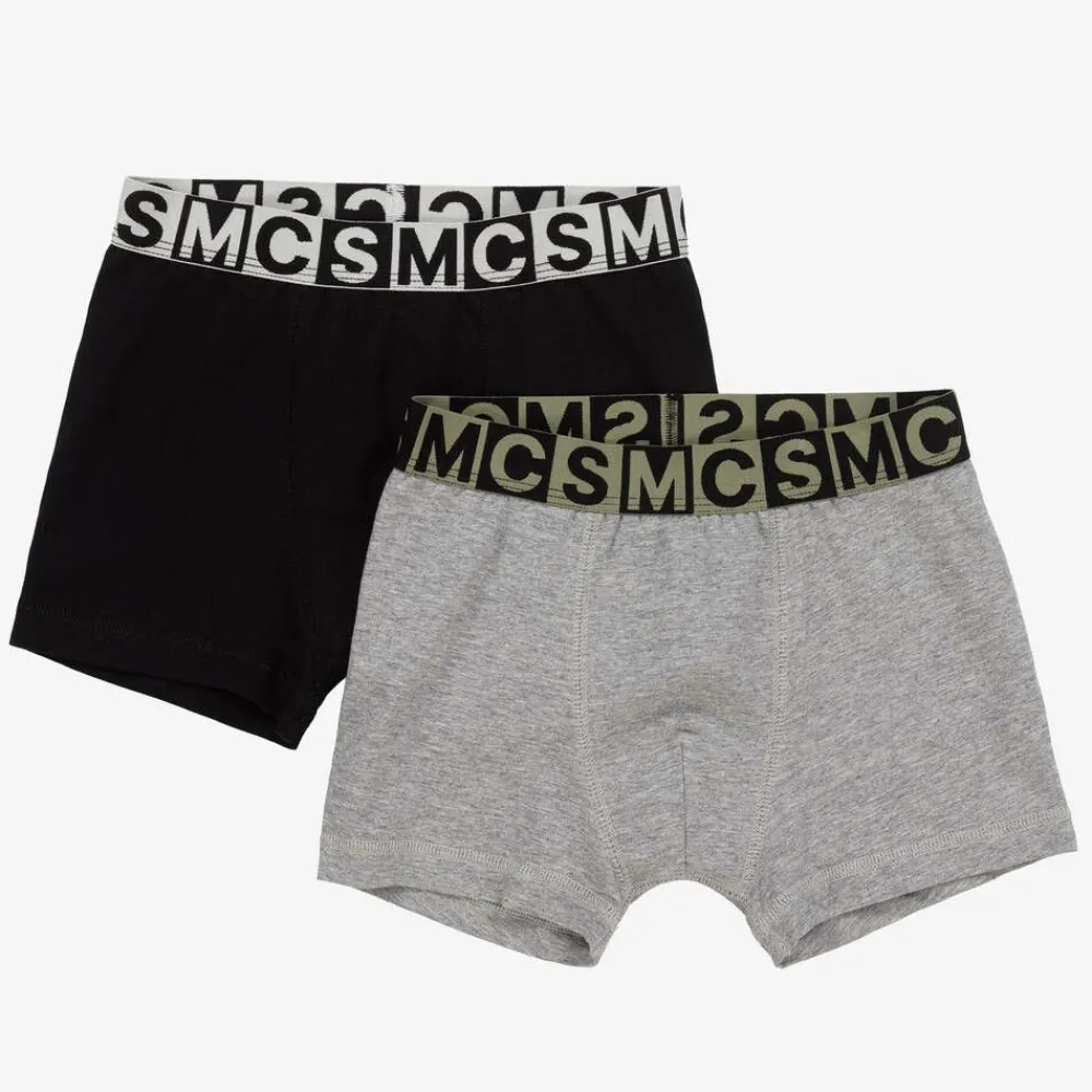 Stella McCartney Kids Underwear*Boys Black & Grey Boxer Shorts (2 Pack)