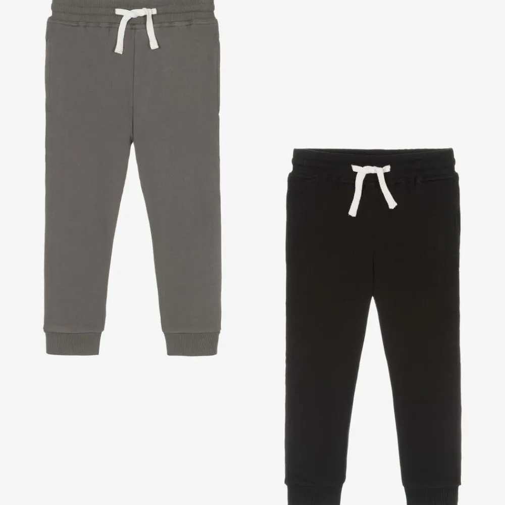 Childrensalon Essentials Trousers*Boys Black & Grey Organic Joggers (2 Pack)