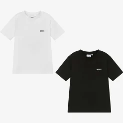 BOSS Tops*Boys Black & White T-Shirts (2 Pack)