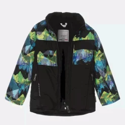 Pilguni Snowwear*Boys Black Abstract Print Ski Jacket