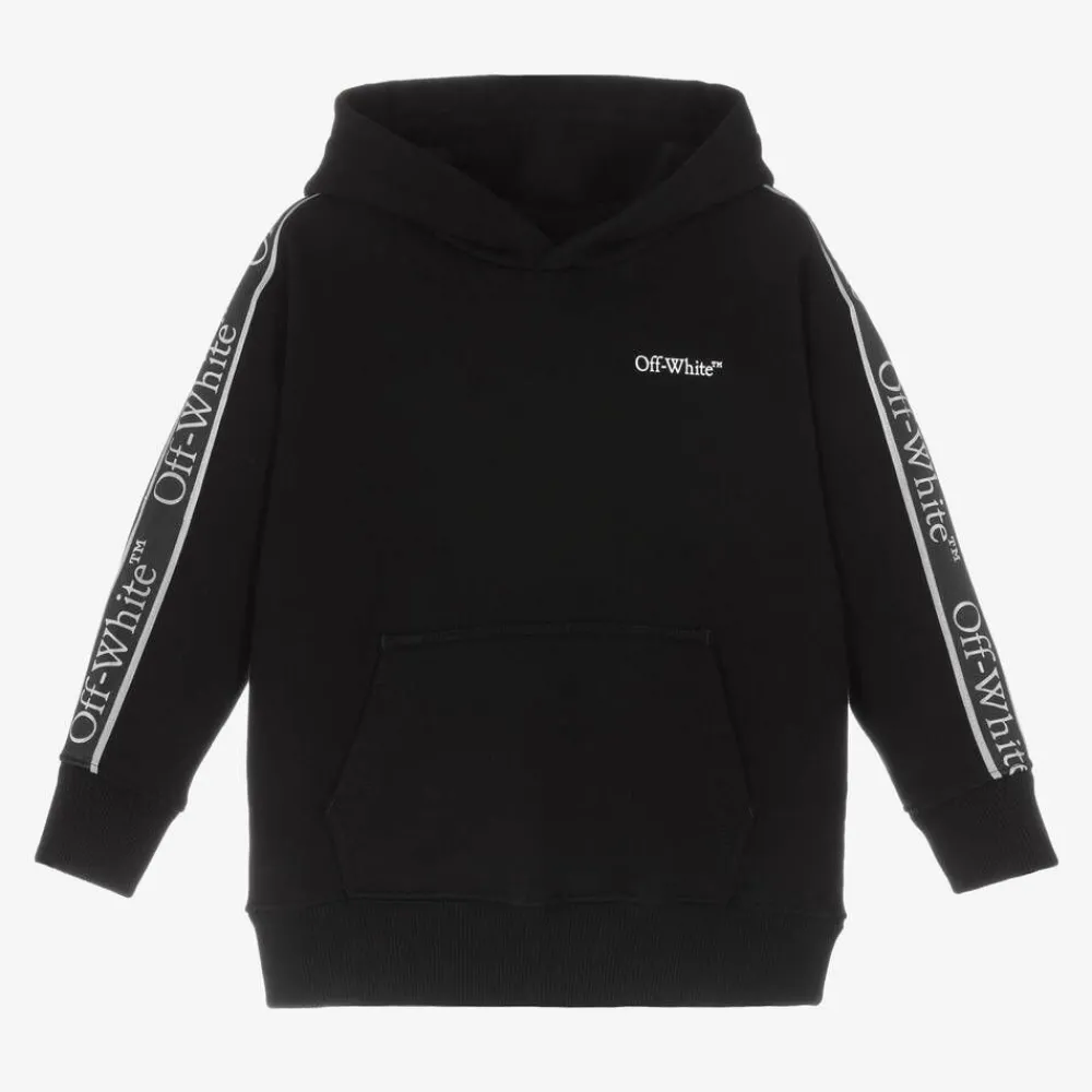 Off-White Tops*Boys Black Bookish Logo Hoodie
